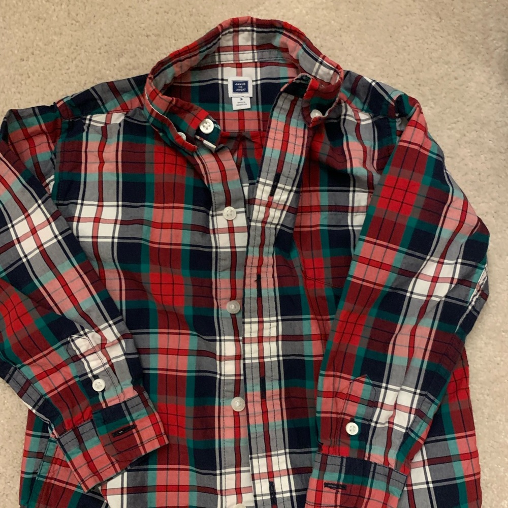 Janie and Jack holiday button down size 3